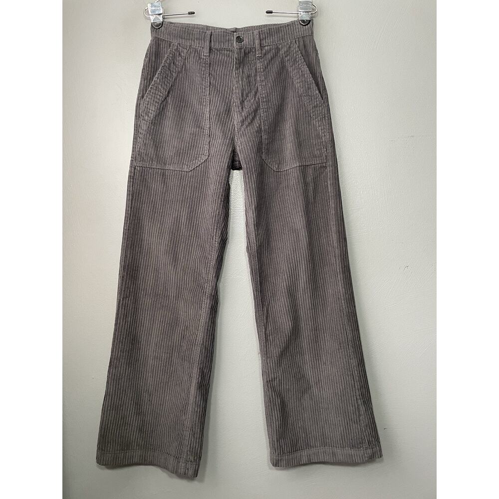 Prana Wide-Leg Corduroy Pants in Taupe Gray